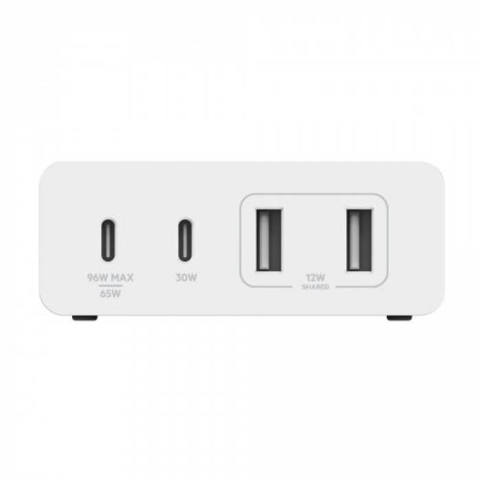 Incarcator Belkin WCH010VFWH, 2x USB-A 2.0, 2x USB-C, White