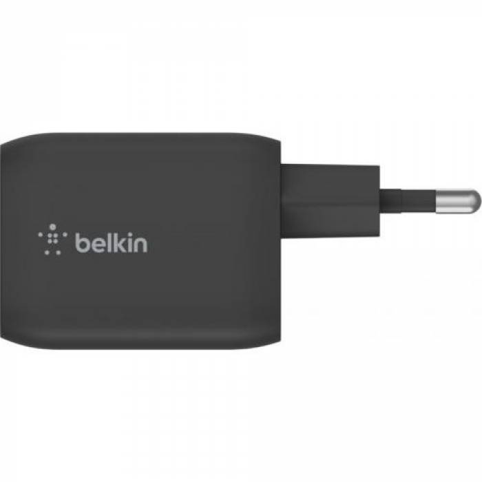 Incarcator Belkin WCH013VFBK, 2x USB-C, 65W, Black