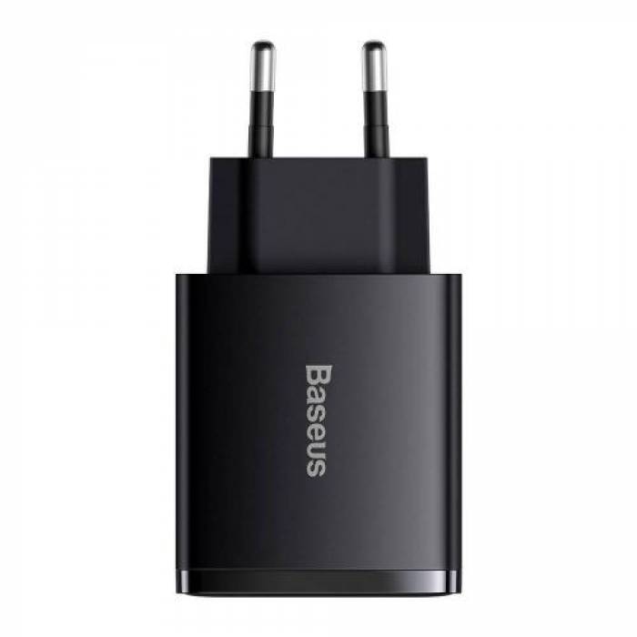 Incarcator retea Baseus CCXJ-E01, 2x USB, 1x USB-C, 3A, Black