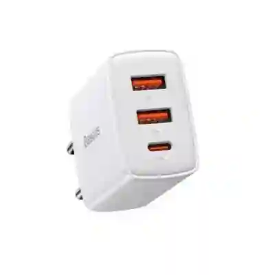 Incarcator retea Baseus CCXJ-E02, 2x USB, 1x USB-C, 3A, White