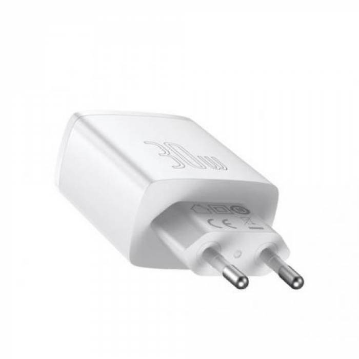 Incarcator retea Baseus CCXJ-E02, 2x USB, 1x USB-C, 3A, White