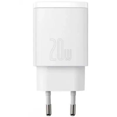 Incarcator retea Baseus Compact CCXJ-B01, 1x USB-C + 1x USB, 3A, White