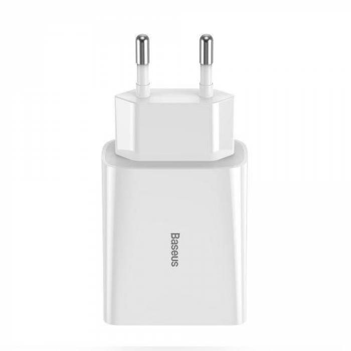 Incarcator retea Baseus Speed Mini CCFS-SN02, 1x USB-C, 3A, White