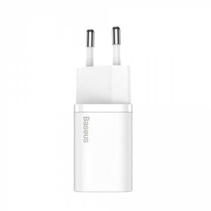 Incarcator retea Baseus Super Si CCSP020102, 1x USB-C, 3A, White