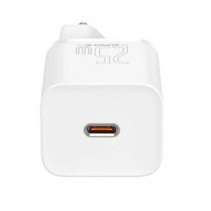 Incarcator retea Baseus Super Si CCSP020102, 1x USB-C, 3A, White