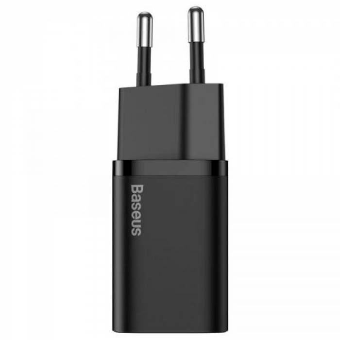 Incarcator retea Baseus Super Si CCSUP-J01, 1x USB-C, 3A, Black