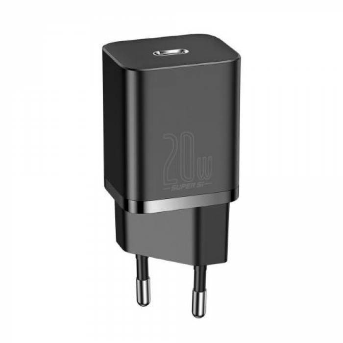 Incarcator retea Baseus Super Si TZCCSUP-B01, 1x USB-C, 3A, Black