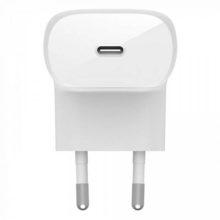 Incarcator retea Belkin BoostCharge WCA005VF1MWH-B6, 1x USB-C, 30W, White