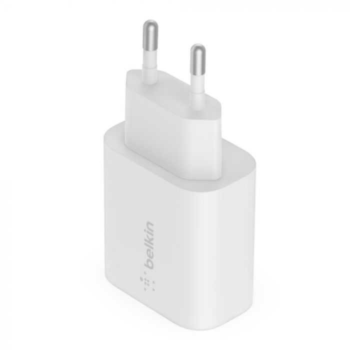 Incarcator retea Belkin WCA004vf1MWH-B5, 1x USB-C, 25W, White 