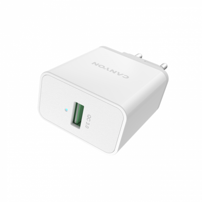 Incarcator retea Canyon CNE-CHA24W, 1x USB, 3A, White