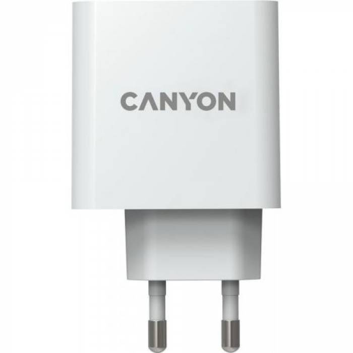 Incarcator retea Canyon CNE-CHA65W01, 1x USB-C, 3A, White