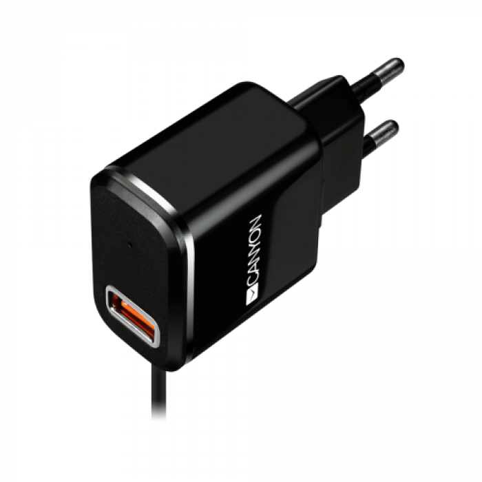 Incarcator retea Canyon H-041, 1x USB, 2A, Black