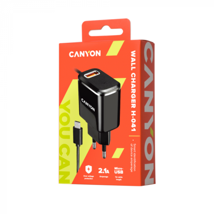 Incarcator retea Canyon H-041, 1x USB, 2A, Black