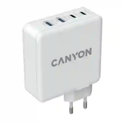 Incarcator retea Canyon H-100, 2x USB, 2x USB-C, 3A, White