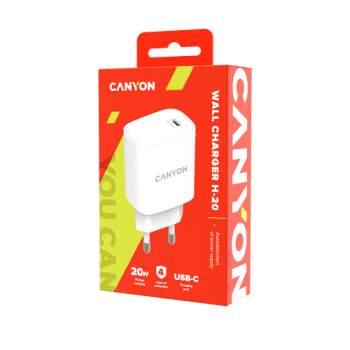 Incarcator retea Canyon H-20-02, 3A, White