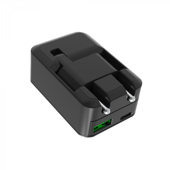 Incarcator retea Canyon H-20T, 1x USB-C, 1x USB, Black