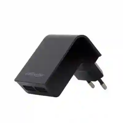 Incarcator retea Energenie by Gembird EG-U2C2A-02, 2x USB, 2.1A, Black