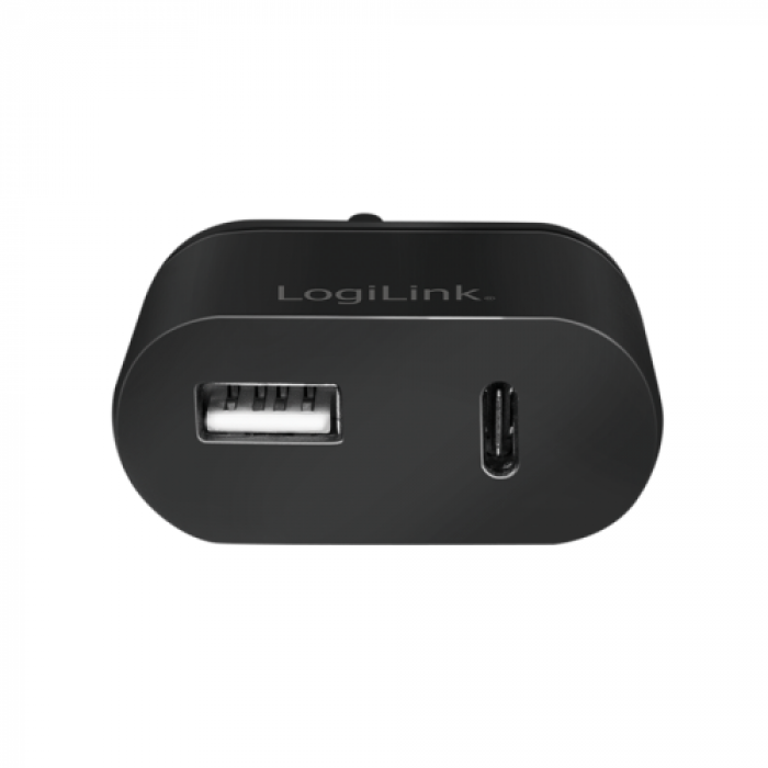 Incarcator retea Logilink PA0256, 1xUSB, 1x USB Tip C, 2.4A, Black