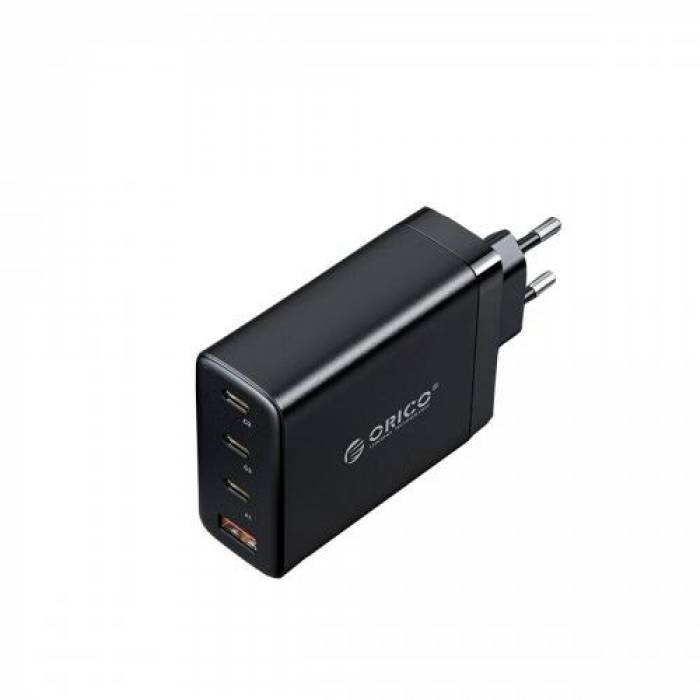 Incarcator retea Orico PV100-1U3C, 1x USB-A, 4x USB-C, Black