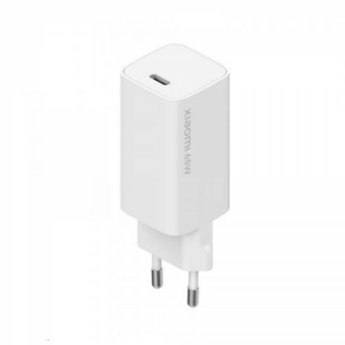 Incarcator retea Xiaomi GaN Charge, 65W, USB Tip C, White