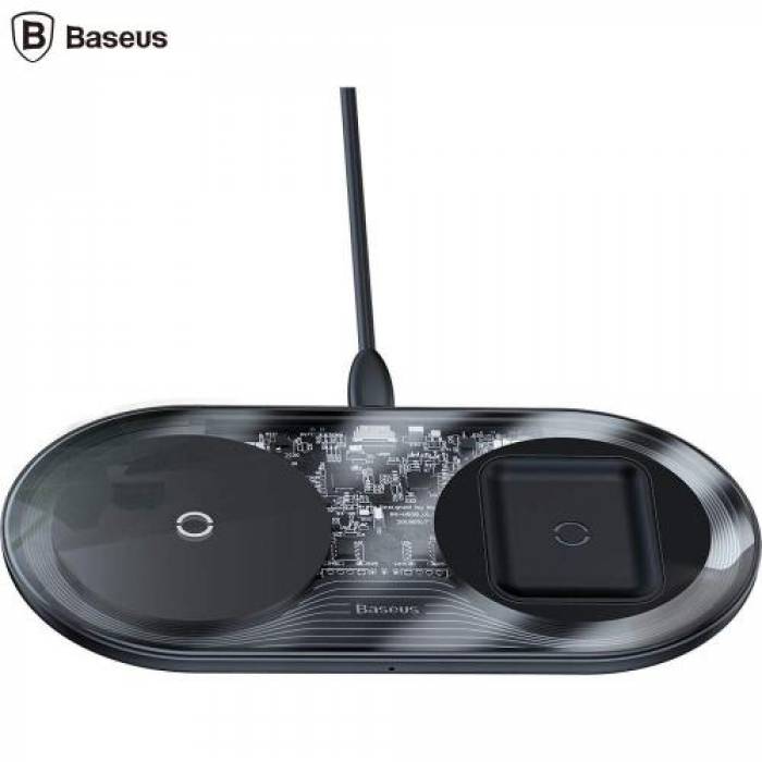 Incarcator Wireless Baseus WXJK-A01 2-IN-1 18W, Black
