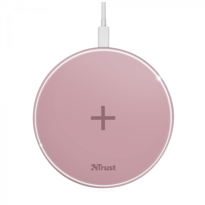 Incarcator wireless Trust Qylo, 10W, Pink