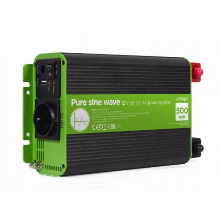 Invertor de tensiune Gembrid EG-PWC-PS500-01, 500W Invertor de tensiune Gembrid EG-PWC-PS500-01, 500W