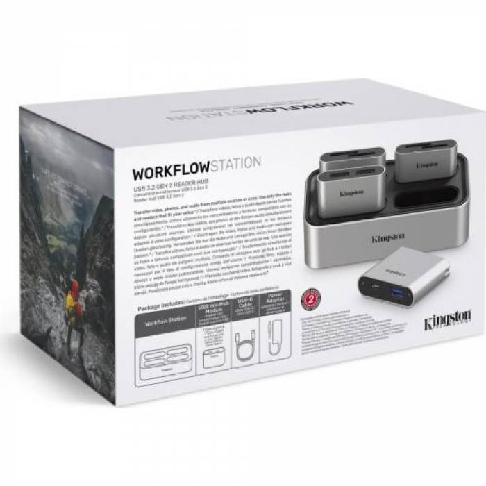 Kingston Workflow Station, USB 3.1, Silver