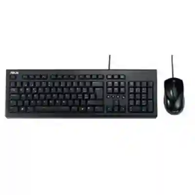 Kit ASUS U2000 - Tastatura, USB, Black + Mouse Optic, USB, Black