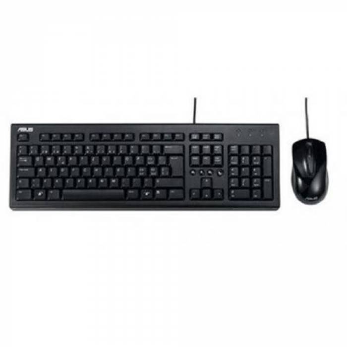 Kit ASUS U2000 - Tastatura, USB, Black + Mouse Optic, USB, Black