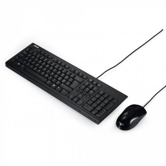 Kit ASUS U2000 - Tastatura, USB, Black + Mouse Optic, USB, Black