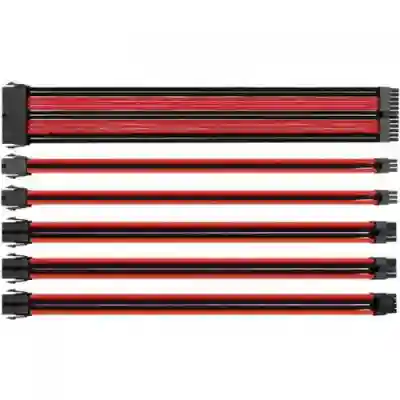 Kit Cablu componente Thermaltake TtMod Sleeve, Red/Black