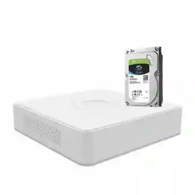 Kit Camere de supraveghere NVR Hikvision NVR DS-7104NI-Q1 + 4 Camere IP Bullet DS-2CD1023G1-ID + 1 HDD 1TB Seagate
