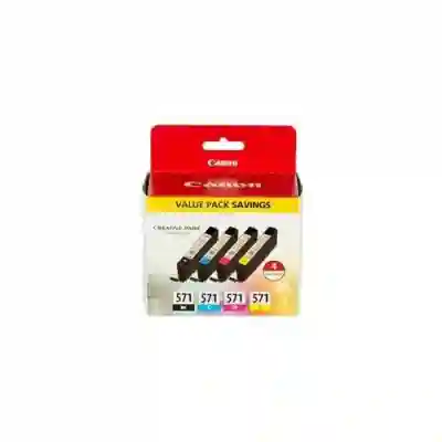 Kit Cartus Cerneala Canon CLI-571 Cyan, Magenta, Yellow, Black - BS0386C005AA