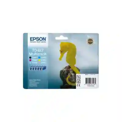 Kit Cartus Cerneala Epson T0487 Cyan, Magenta, Yellow, Black, Light Cyan, Light Magenta - C13T04874010