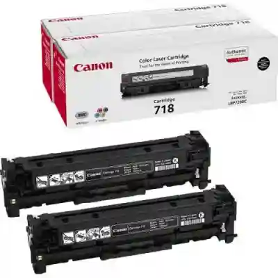 Kit Cartus Toner Canon CRG-718B CR2662B005AA Black, 2 bucati