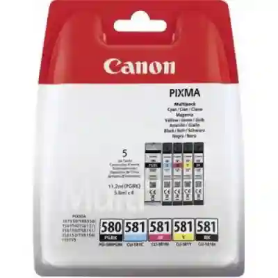 Kit cartuse cerneala Canon PGI-580/CLI-581 PGBK/C/M/Y/BK 2078C005AA