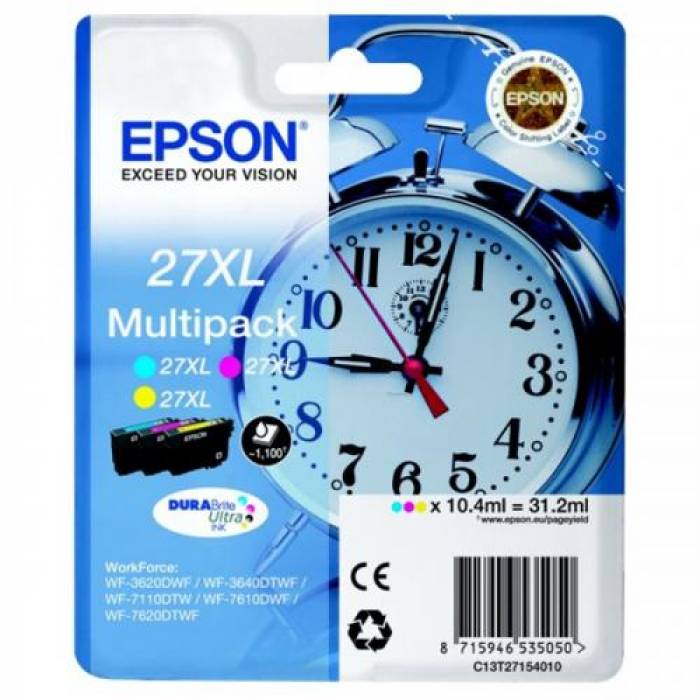 Kit Cartuse Cerneala Epson 27XL Cyan/Magenta/Yellow - C13T27154010