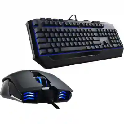 Kit Cooler Master Storm Devastator II Tastatura Blue LED, USB, Black + Mouse optic, Blue LED, USB, Black