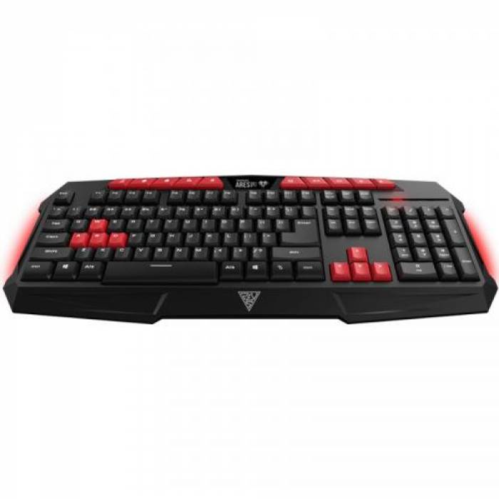 Kit Gamdias ARES V2 ESSENTIAL Combo - Tastatura Ares II Essential GKB100, Red LED, USB, Black + Mouse optic Demeter II GMS5001, USB, Black