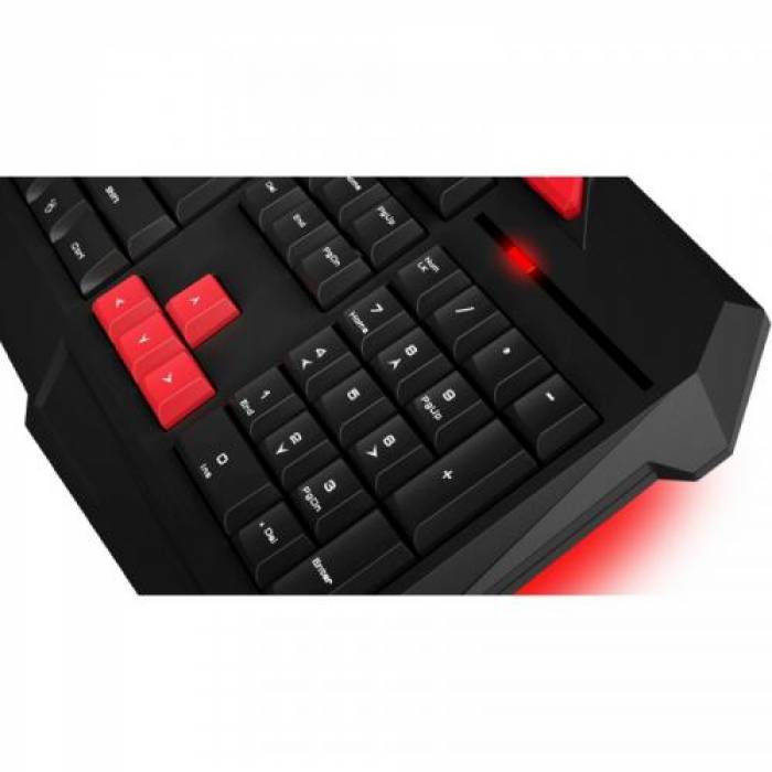 Kit Gamdias ARES V2 ESSENTIAL Combo - Tastatura Ares II Essential GKB100, Red LED, USB, Black + Mouse optic Demeter II GMS5001, USB, Black