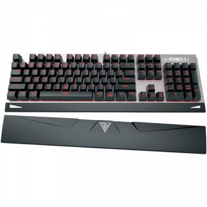 Kit Gamdias HERMES E1 COMBO - Tastatura Hermes E1 Gamdias Brown, Red LED, USB, Black-Silver + Mouse optic Demeter E2, USB, Black + Mouse Pad NYX E1, Black