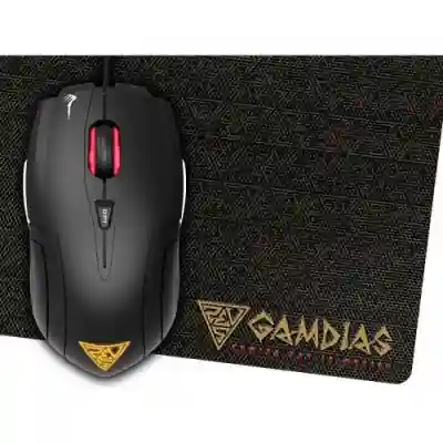 Kit Gamdias Mouse optic DEMETER E1 RGB LED, USB, Black + Mouse Pad NYX E1, Black