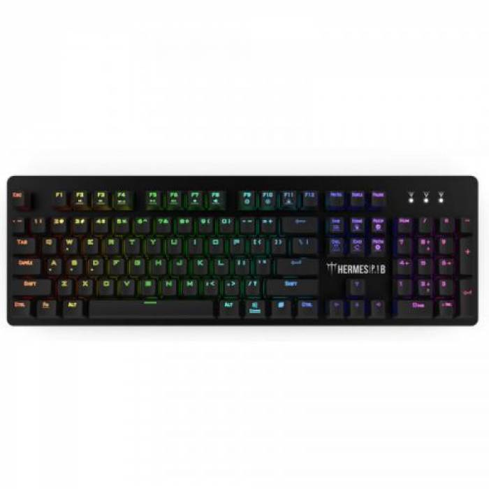 Kit Gamdias P1B - Tastatura, RGB LED, USB, Black + Mouse Optic, USB, Black + Mouse Pad, Black