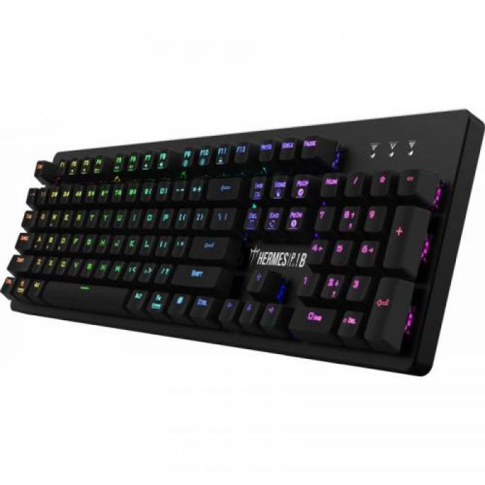 Kit Gamdias P1B - Tastatura, RGB LED, USB, Black + Mouse Optic, USB, Black + Mouse Pad, Black