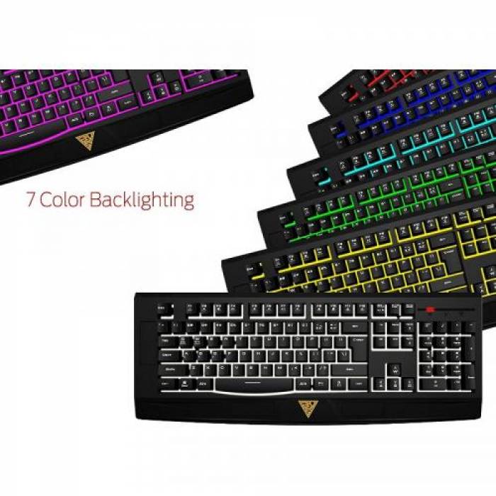 Kit Gamdias Tastatura ARES 7 COLOR ESSENTIAL GKB6001, RGB LED, USB, Black + Mouse optic Erebos LE GMS7309, LED, USB, Black