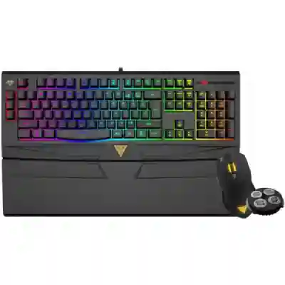 Kit Gamdias - Tastatura ARES 7 COLOR GKB6011, RGB LED, USB, Black + Mouse optic Ourea FPS GMS5501, LED, USB, Black