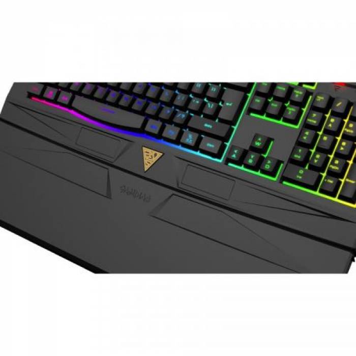 Kit Gamdias - Tastatura ARES 7 COLOR GKB6011, RGB LED, USB, Black + Mouse optic Ourea FPS GMS5501, LED, USB, Black