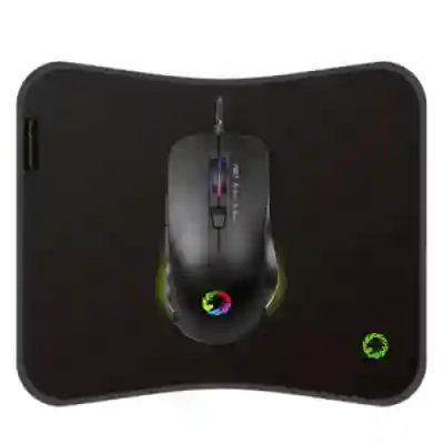 Kit Gamemax Mouse Optic MG7, RGB LED, USB, Black + Mouse Pad MG7, Black