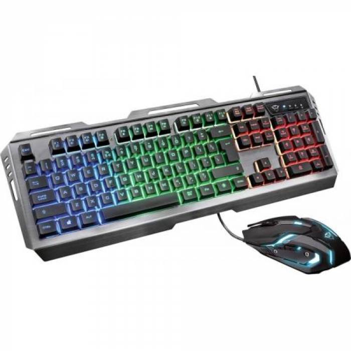 Kit Gaming GXT 845 Tural - Tastatura, USB, Grey + Mouse Optic, USB, Grey